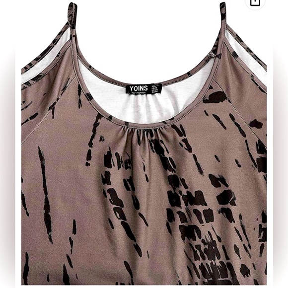 Cold Shoulder Long Sleeves Top for Women Loose Casual Cut Out Shirts in Tye Dye - Picture 3 of 11